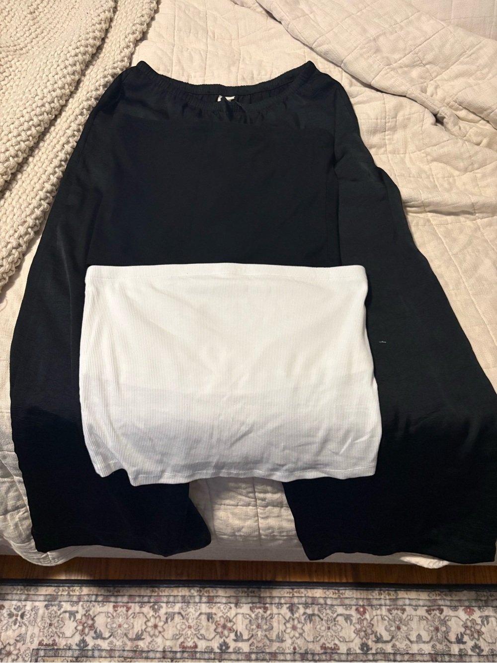NWOT BUNDLE! NWOT Tube Tops (2) & Wide leg Satin Like Crinkle Pants